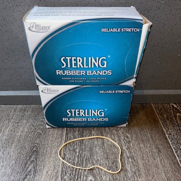 Lot of 2 - Alliance Sterling Rubber Bands 117B 7 x 1/8 250 Bands/1lb Box 25405 - Picture 1 of 4